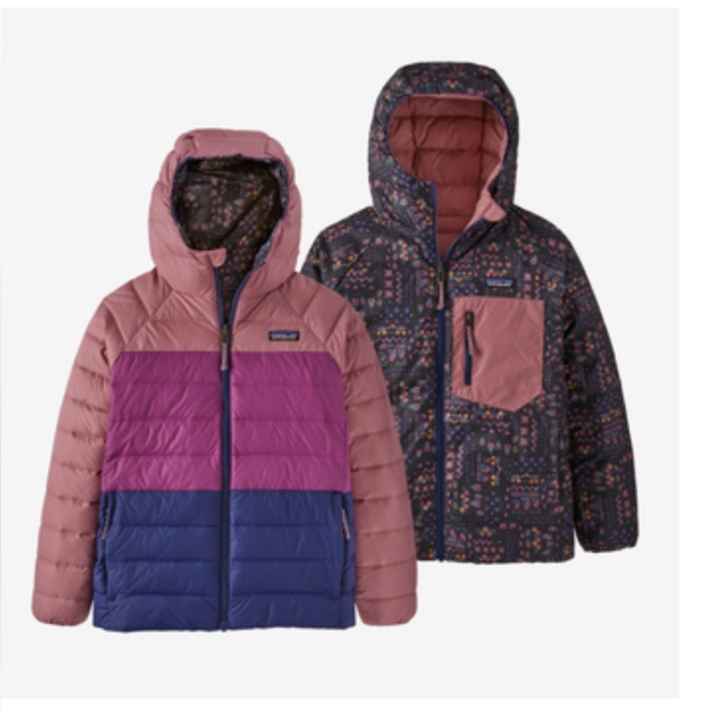 Patagonia Kids’ Reversible Down Hooded Jacket - Girls XXL